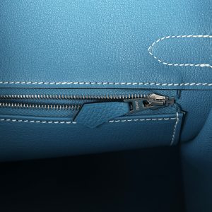 Hermes Birkin 30 Blue Jean Togo Palladium Hardware