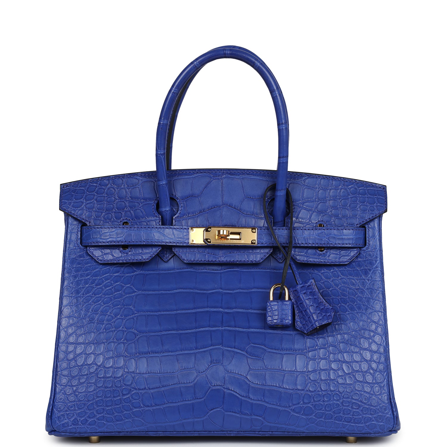 Hermes Birkin 30 Bleu Electric Matte Alligator Gold Hardware - Image 3