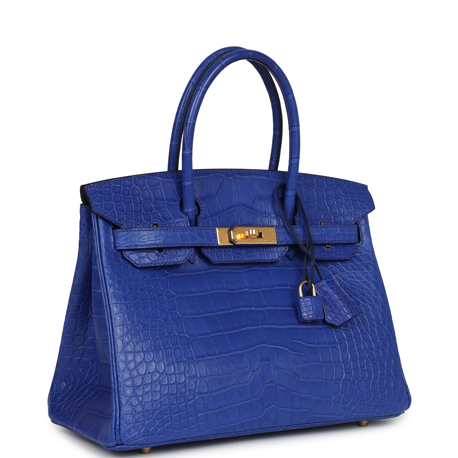 Hermes Birkin 30 Bleu Electric Matte Alligator Gold Hardware - Image 8