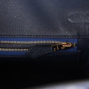 Hermes Birkin 25 Bleu Saphir Matte Alligator Gold Hardware