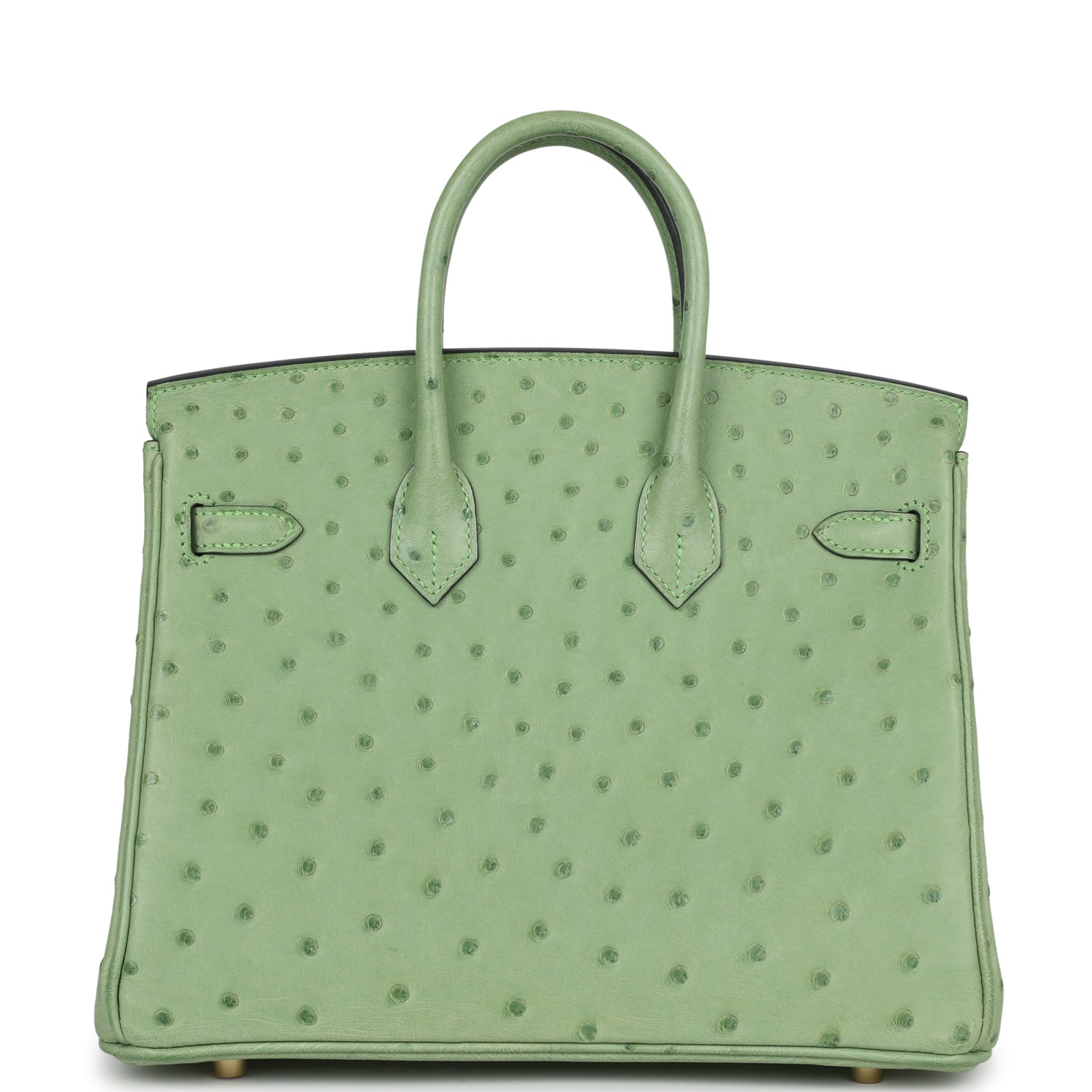 Hermes Birkin 25 Vert Criquet Ostrich Gold Hardware - Image 3