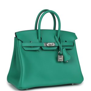Hermes Birkin 25 Vert Vertigo Verso Swift Palladium Hardware