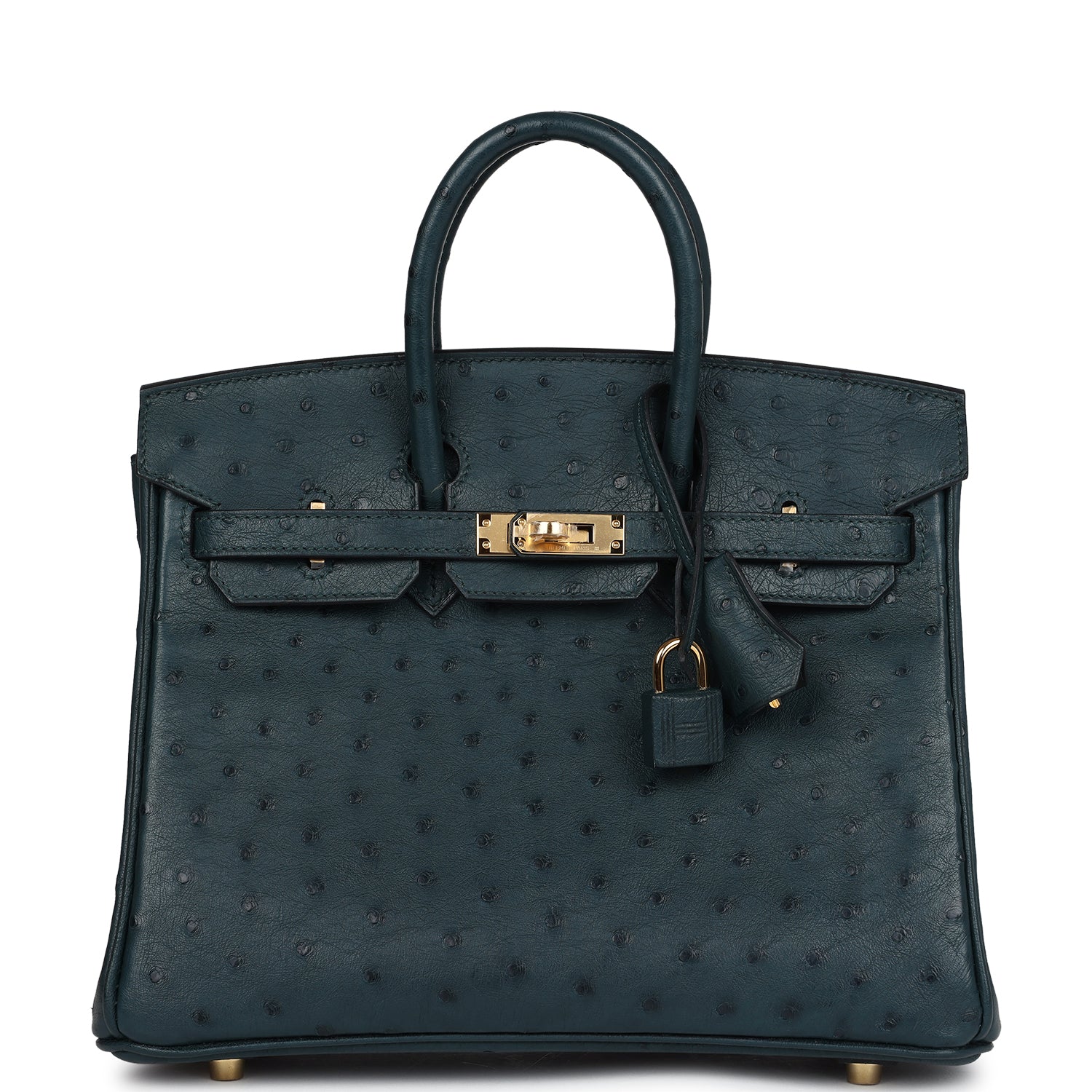 Hermes Birkin 25 Vert Cypres Ostrich Gold Hardware - Image 7
