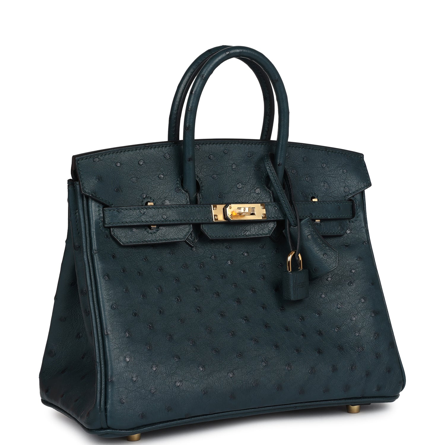 Hermes Birkin 25 Vert Cypres Ostrich Gold Hardware - Image 3