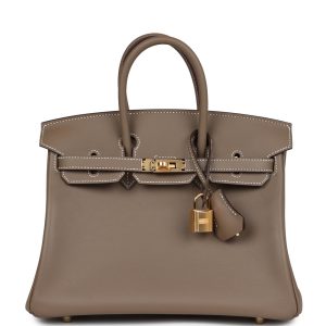 Hermes Birkin 25 Etoupe Swift Gold Hardware