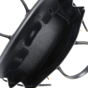 Hermes Birkin 25 Black Box Gold Hardware