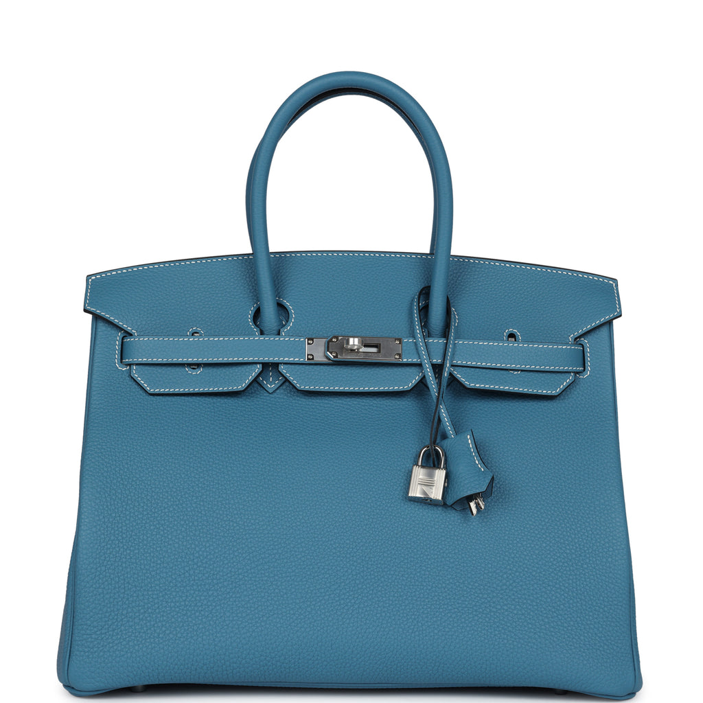 Hermes Birkin 35 Blue Jean Togo Palladium Hardware - Image 6