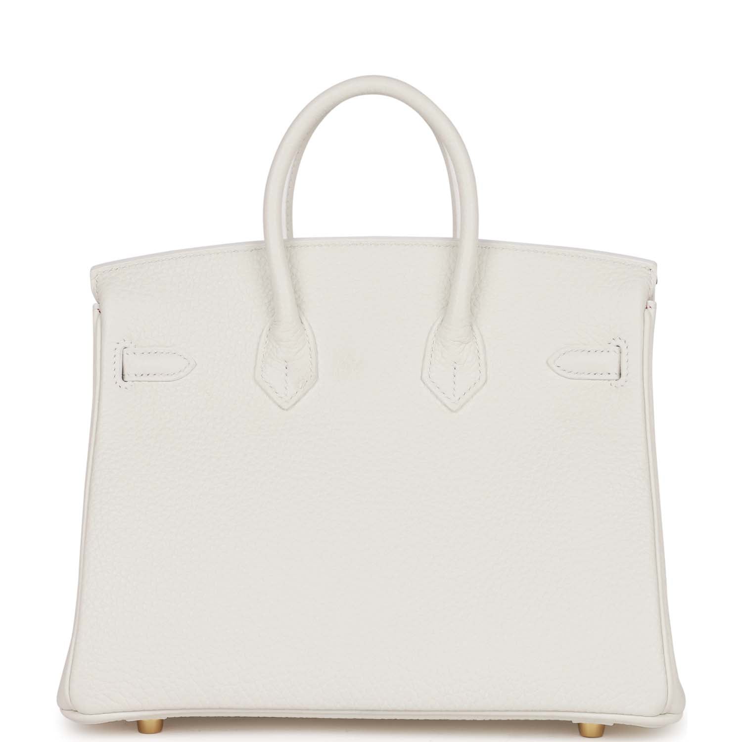 Hermes Special Order (HSS) Birkin 25 White Verso Clemence Permabrass Hardware - Image 2
