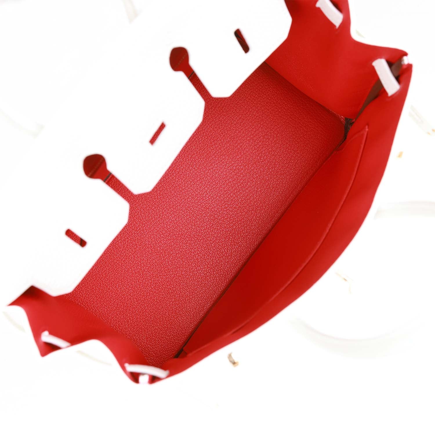 Hermes Special Order (HSS) Birkin 25 White Verso Clemence Permabrass Hardware - Image 3