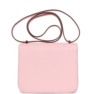 Hermes Constance 18 Rose Sakura Chevre Palladium Hardware
