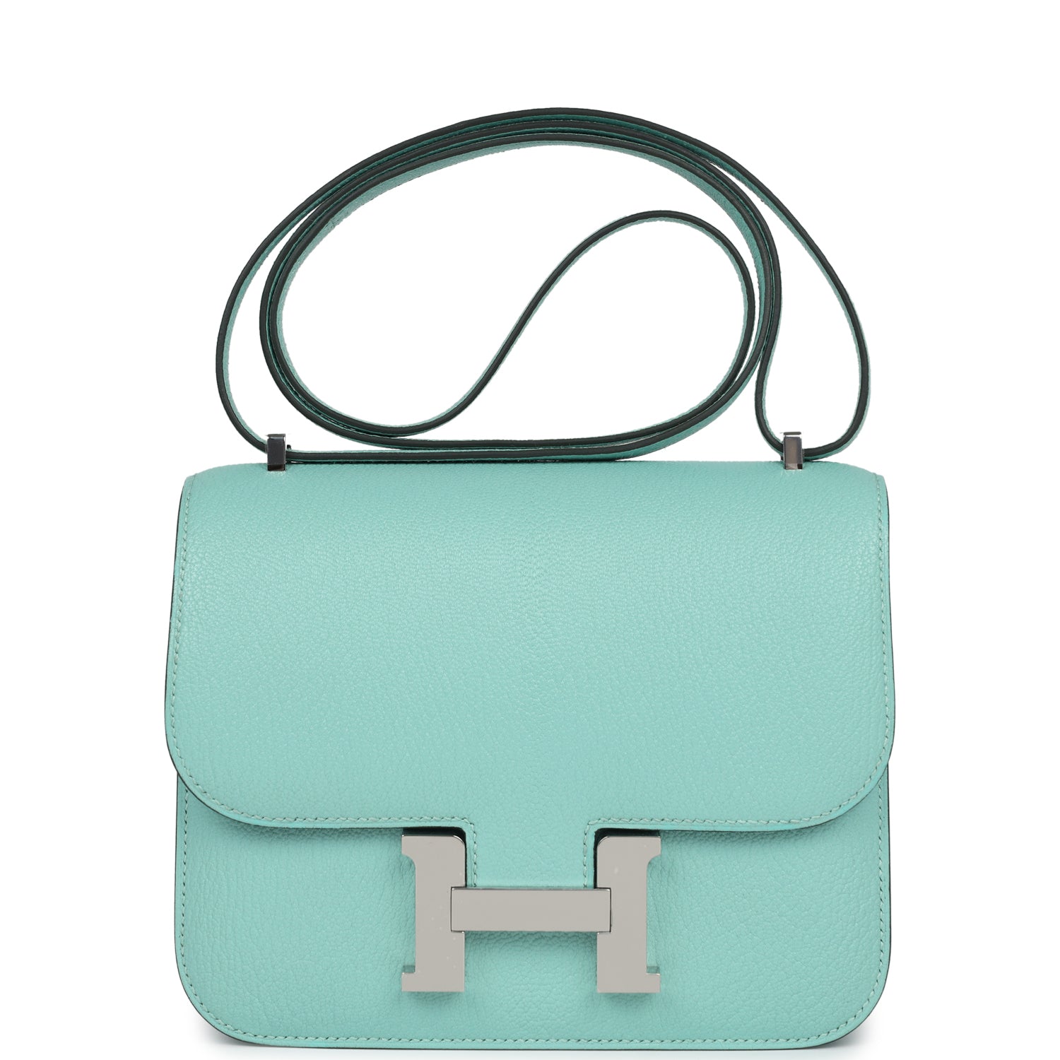 Hermes Constance 18 Aqua Chevre Palladium Hardware - Image 7
