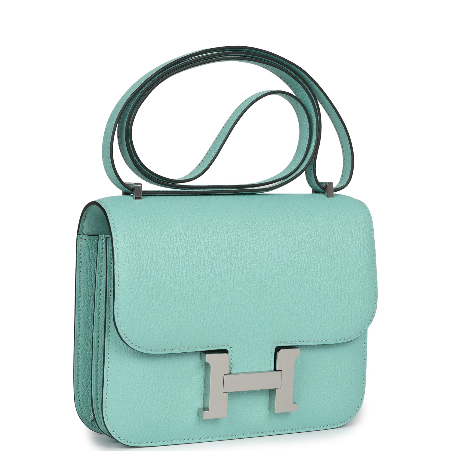 Hermes Constance 18 Aqua Chevre Palladium Hardware - Image 5
