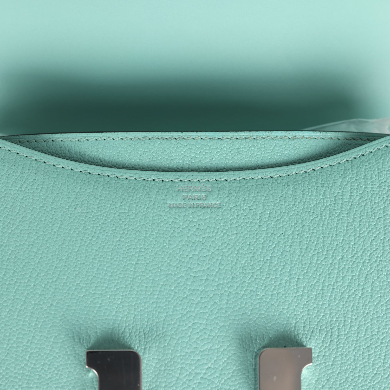 Hermes Constance 18 Aqua Chevre Palladium Hardware - Image 8