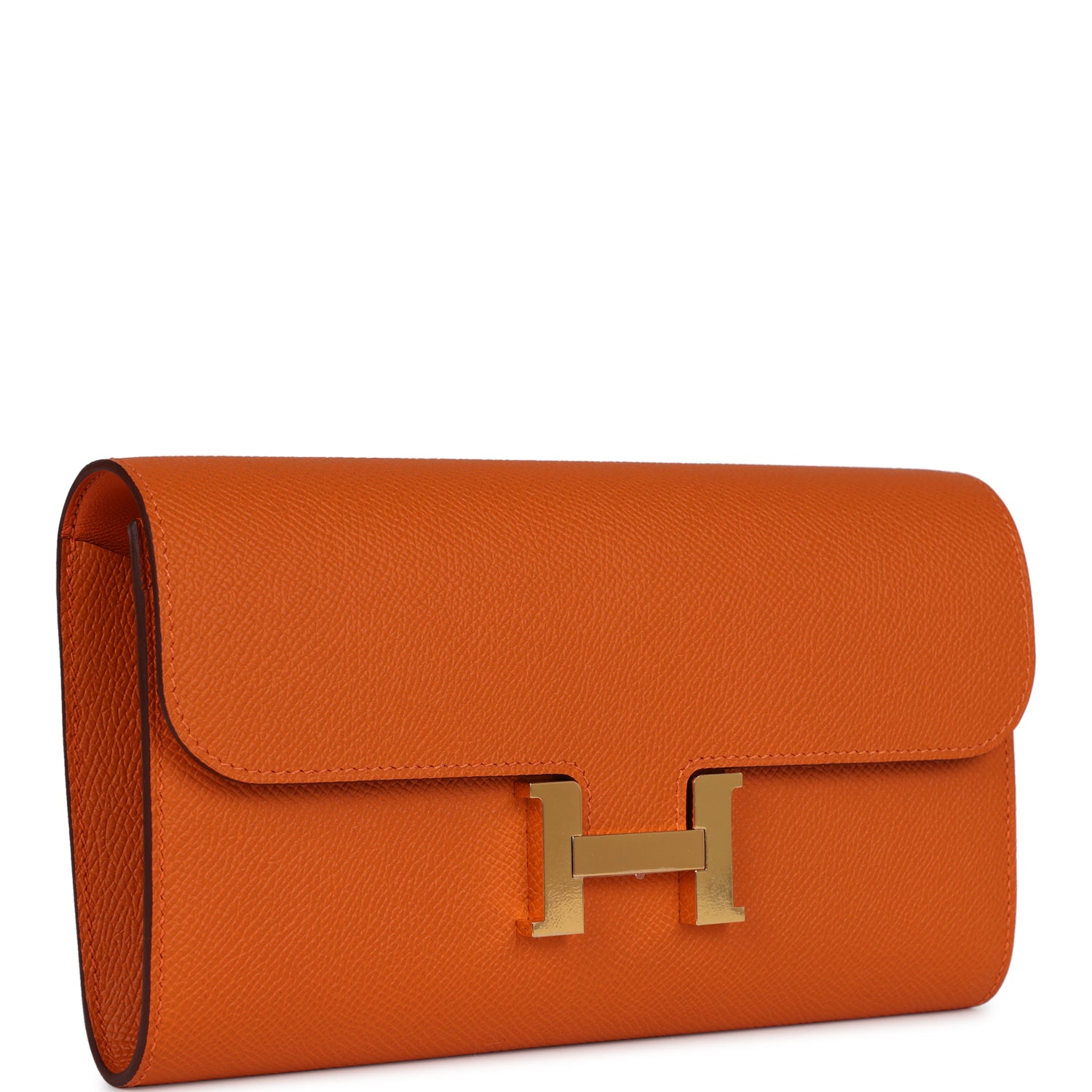 Hermes Constance Wallet To Go Orange Epsom Gold Hardware - Image 6