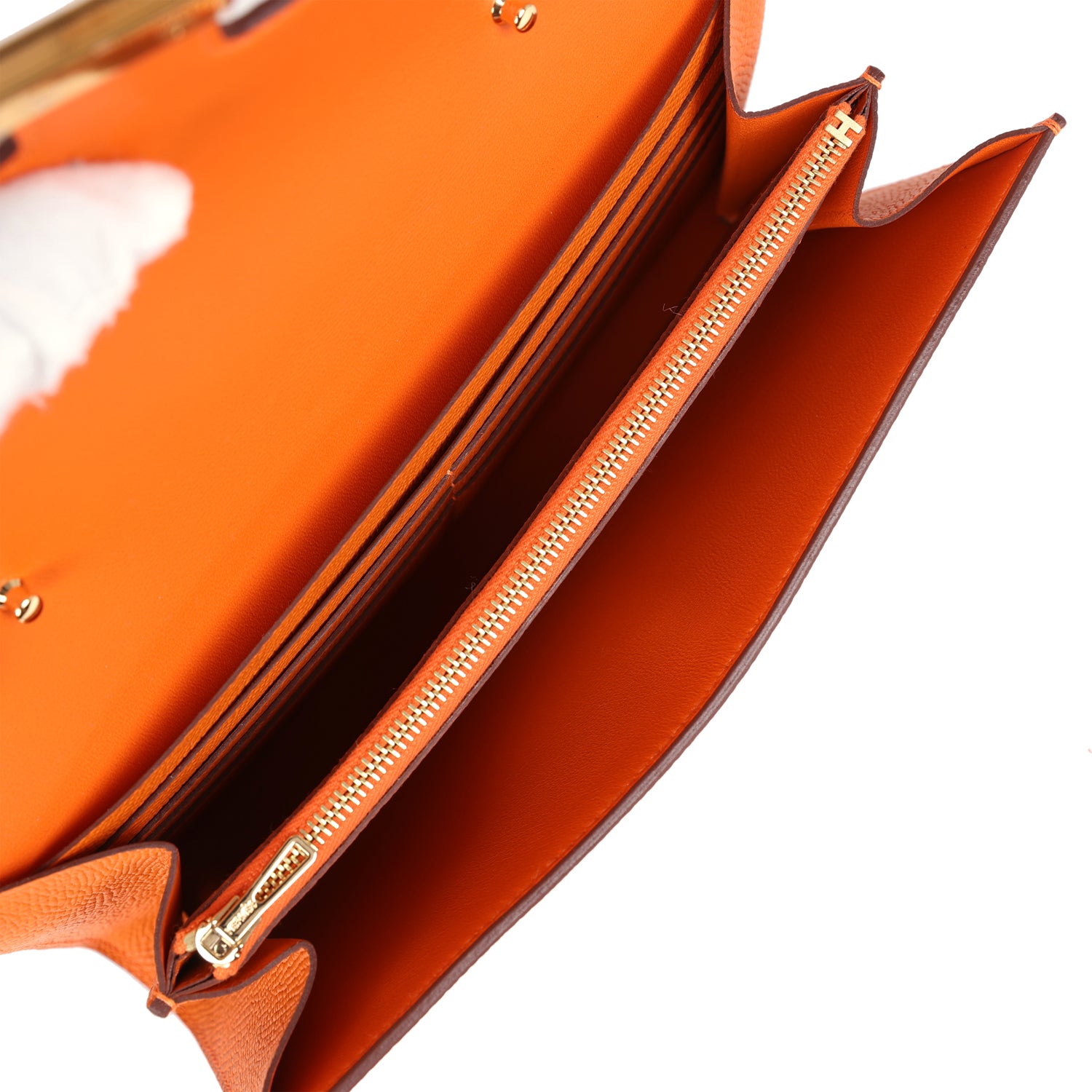 Hermes Constance Wallet To Go Orange Epsom Gold Hardware - Image 8