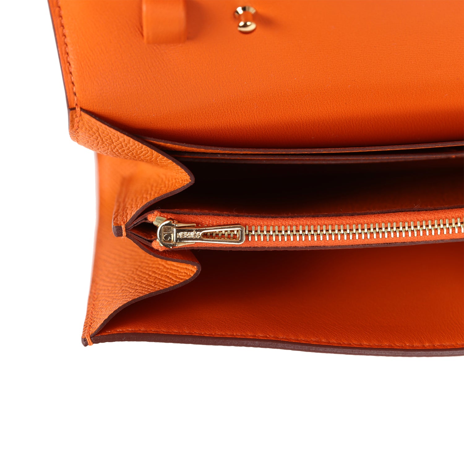 Hermes Constance Wallet To Go Orange Epsom Gold Hardware - Image 4