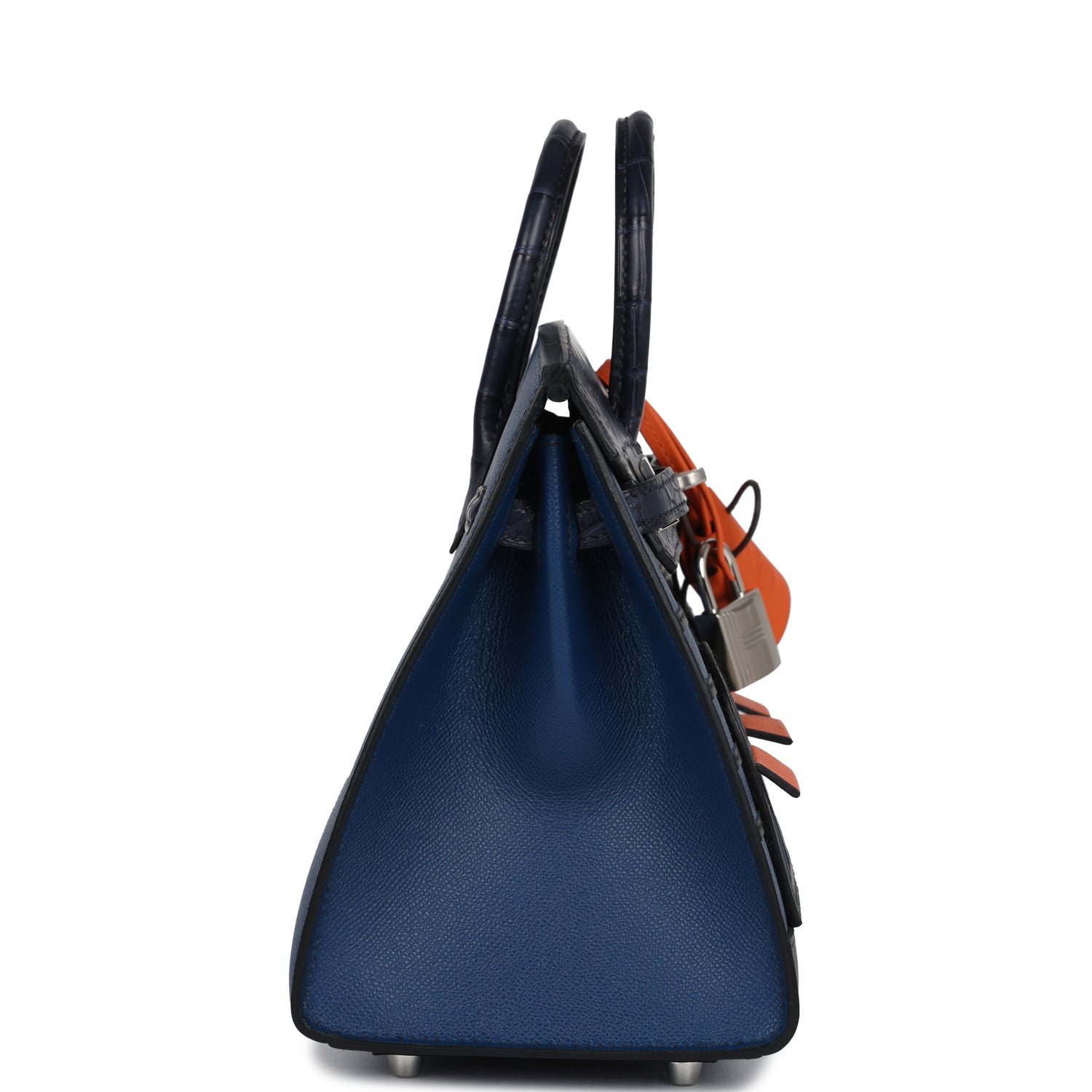 Hermes Night Sac Faubourg Birkin 20 Bleu Marine Matte Alligator Palladium Hardware - Image 7