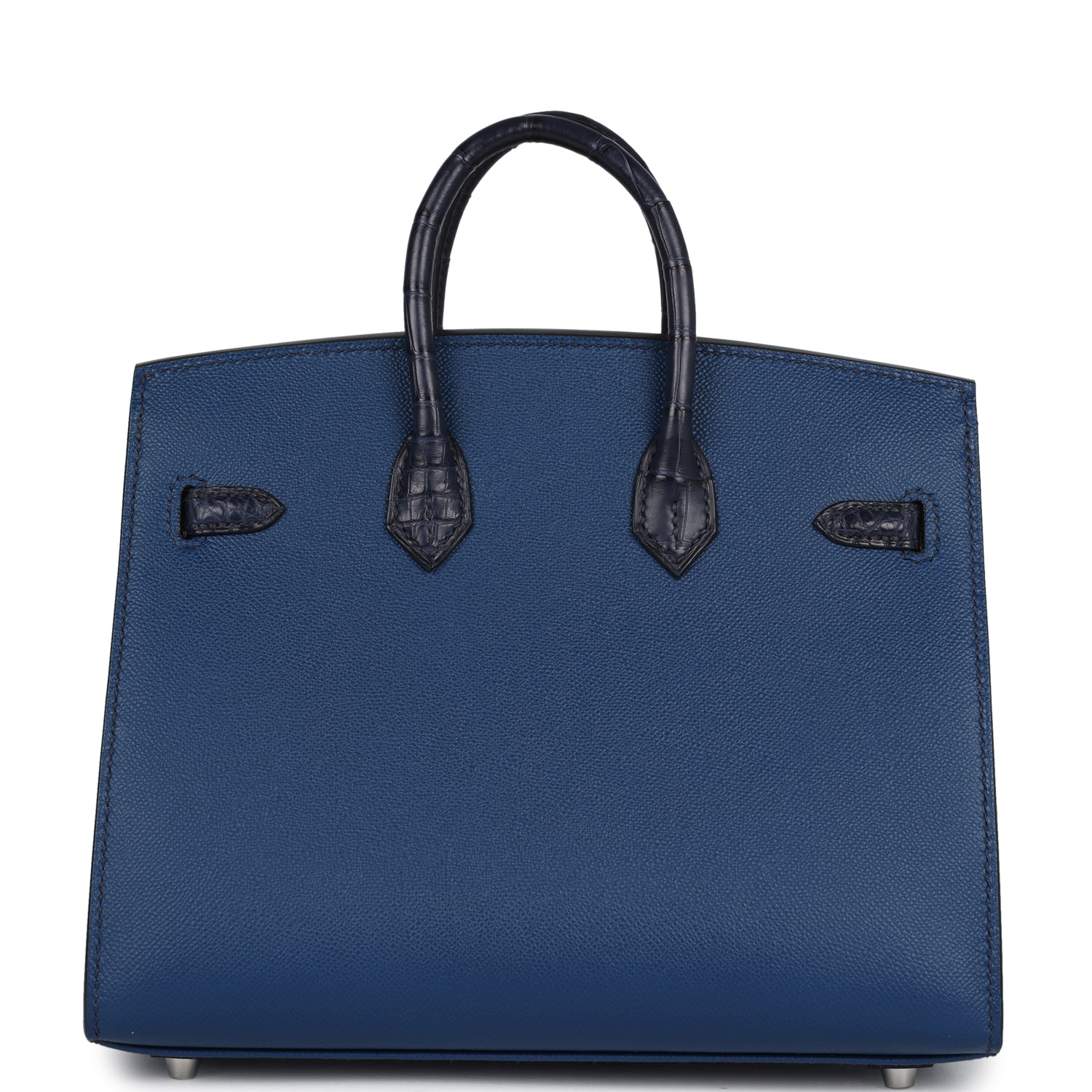Hermes Night Sac Faubourg Birkin 20 Bleu Marine Matte Alligator Palladium Hardware - Image 2