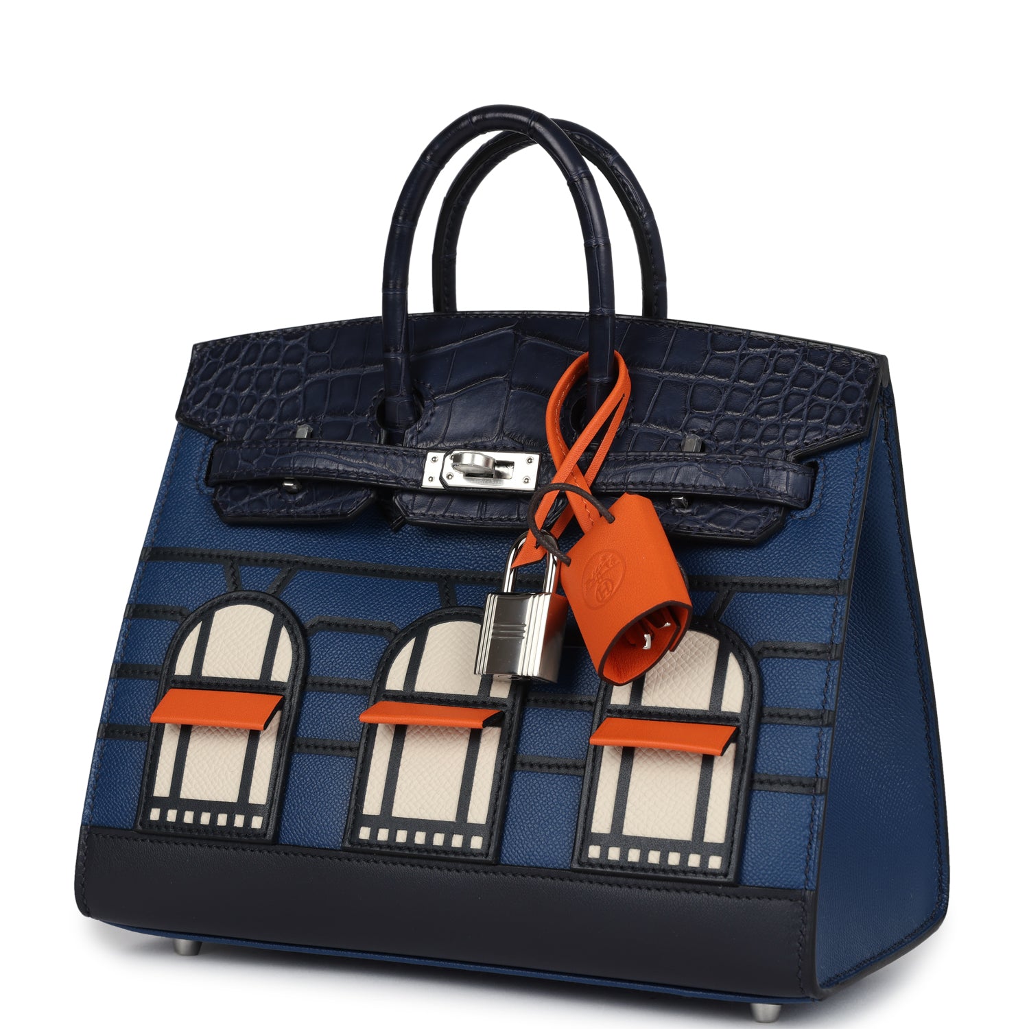 Hermes Night Sac Faubourg Birkin 20 Bleu Marine Matte Alligator Palladium Hardware - Image 5