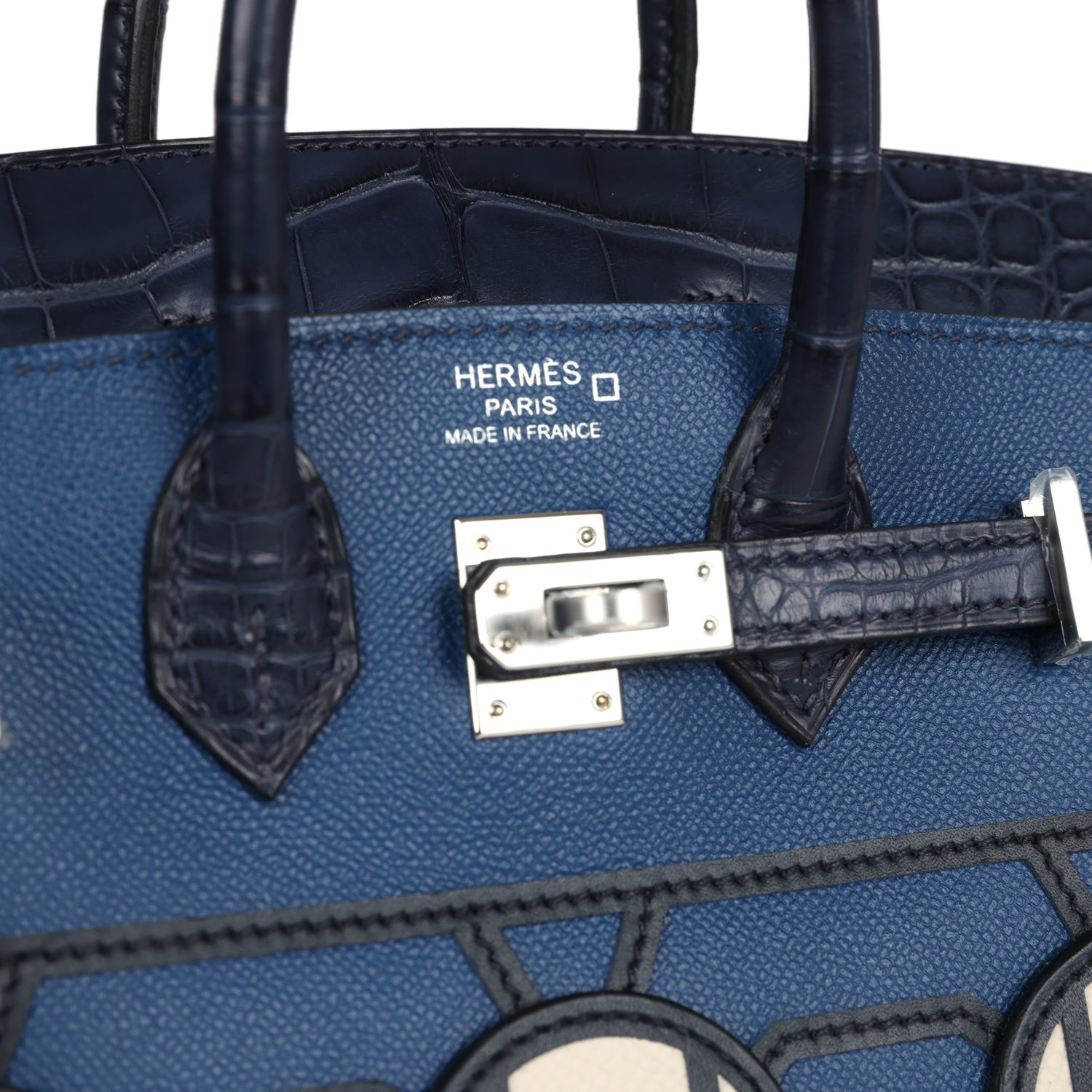 Hermes Night Sac Faubourg Birkin 20 Bleu Marine Matte Alligator Palladium Hardware - Image 8