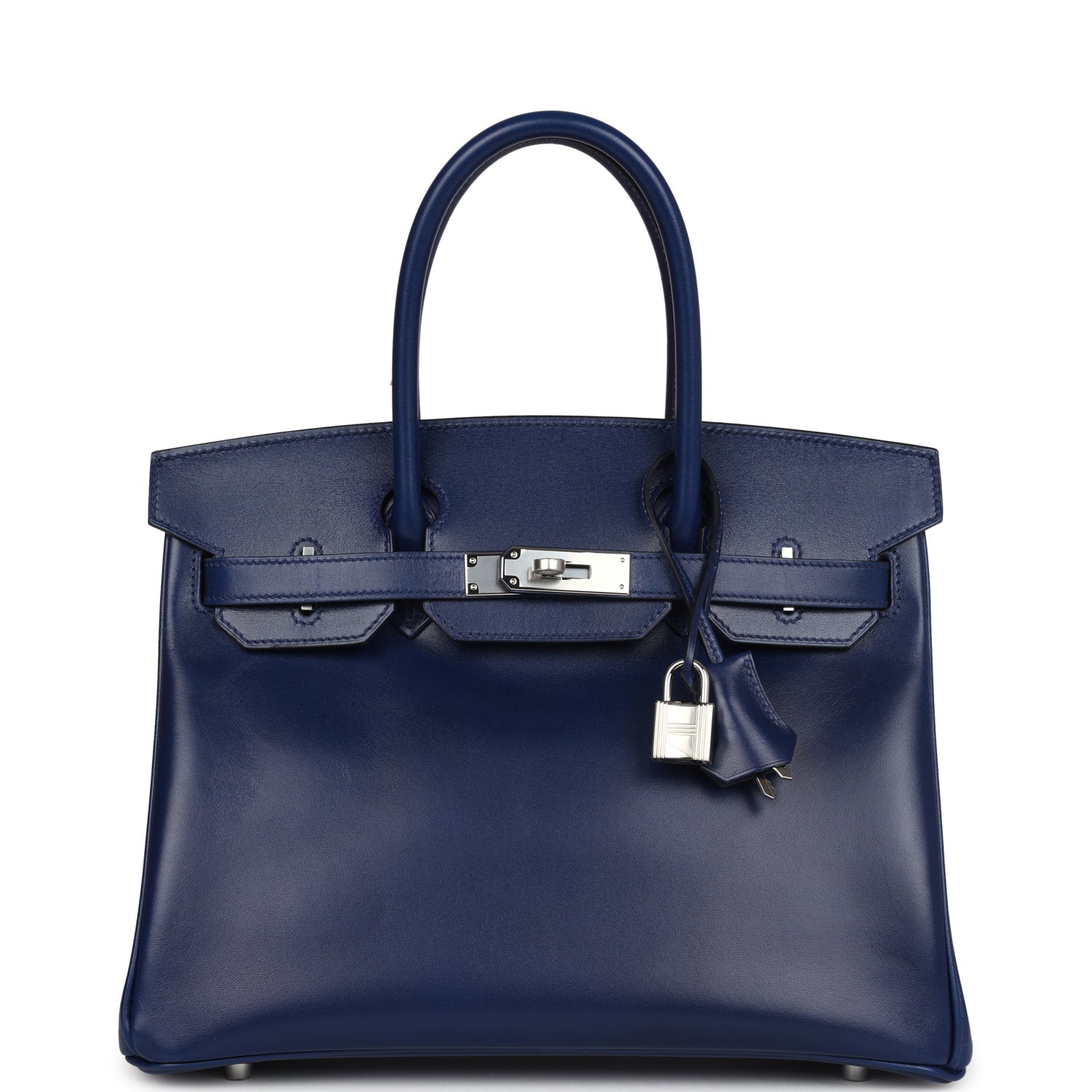Hermes Birkin 30 Bleu Saphir Box Palladium Hardware - Image 7