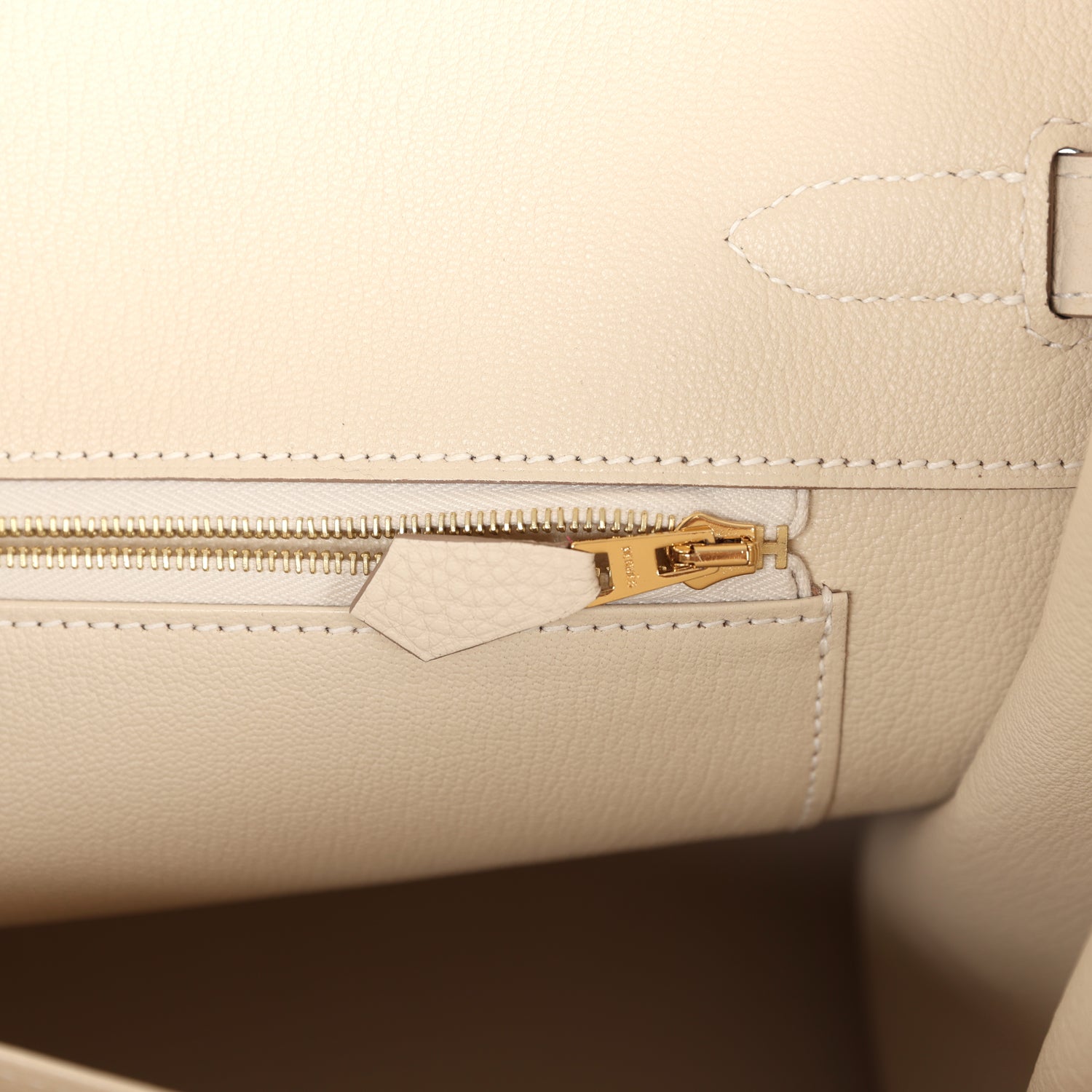 Hermes Birkin 35 Craie Togo Gold Hardware - Image 7