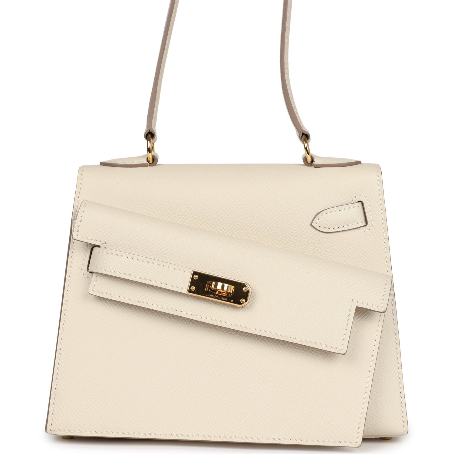 Hermes Kelly Sellier en Desordre 20 Craie Epsom Gold Hardware - Image 7