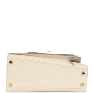 Hermes Kelly Sellier en Desordre 20 Craie Epsom Gold Hardware