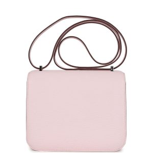 Hermes Constance 18 Rose Darling Chevre Mysore Palladium Hardware