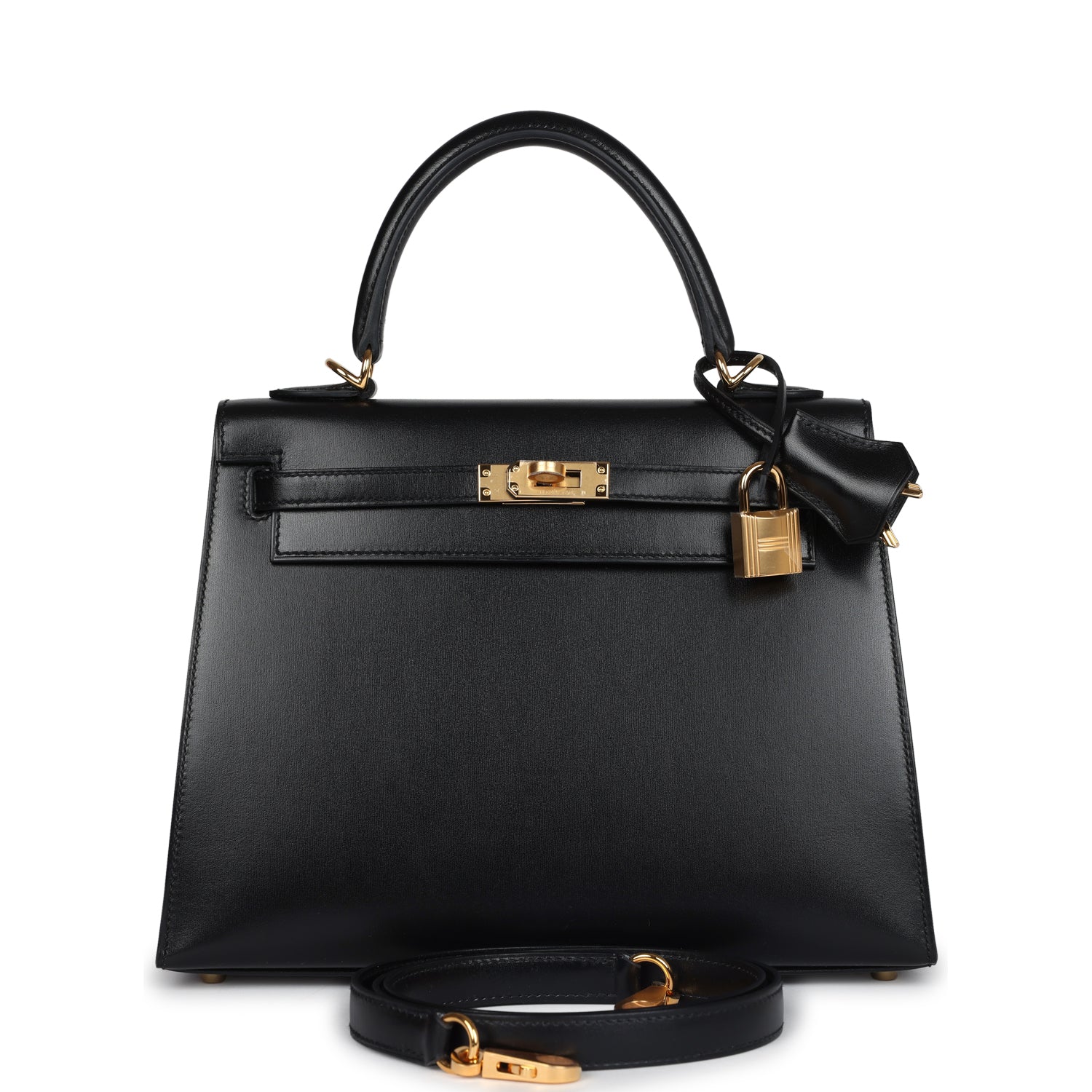 Hermes Kelly Sellier 25 Black Box Gold Hardware - Image 2