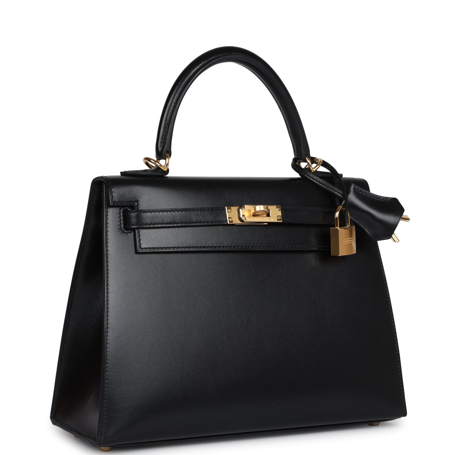 Hermes Kelly Sellier 25 Black Box Gold Hardware - Image 7