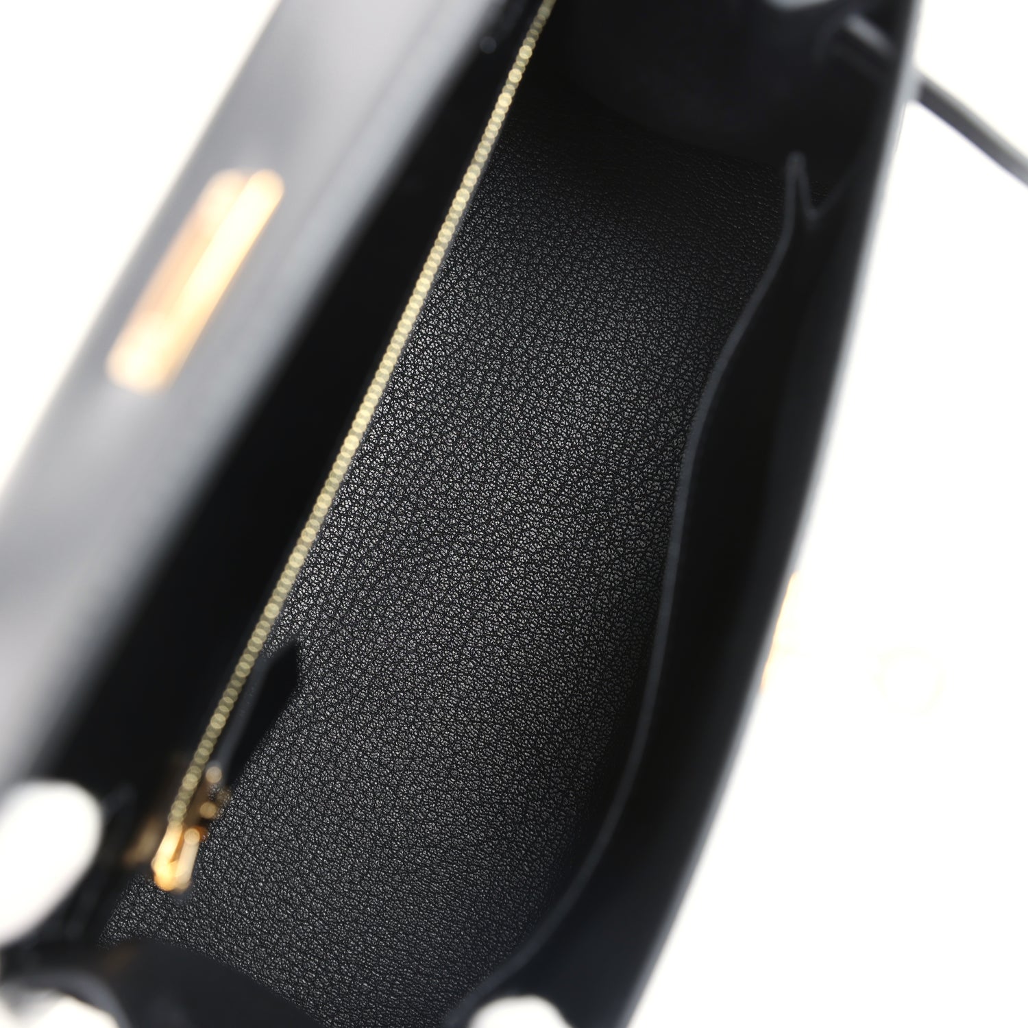Hermes Kelly Sellier 25 Black Box Gold Hardware - Image 5