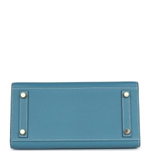 Hermes Birkin Sellier 25 Blue Jean Epsom Gold Hardware