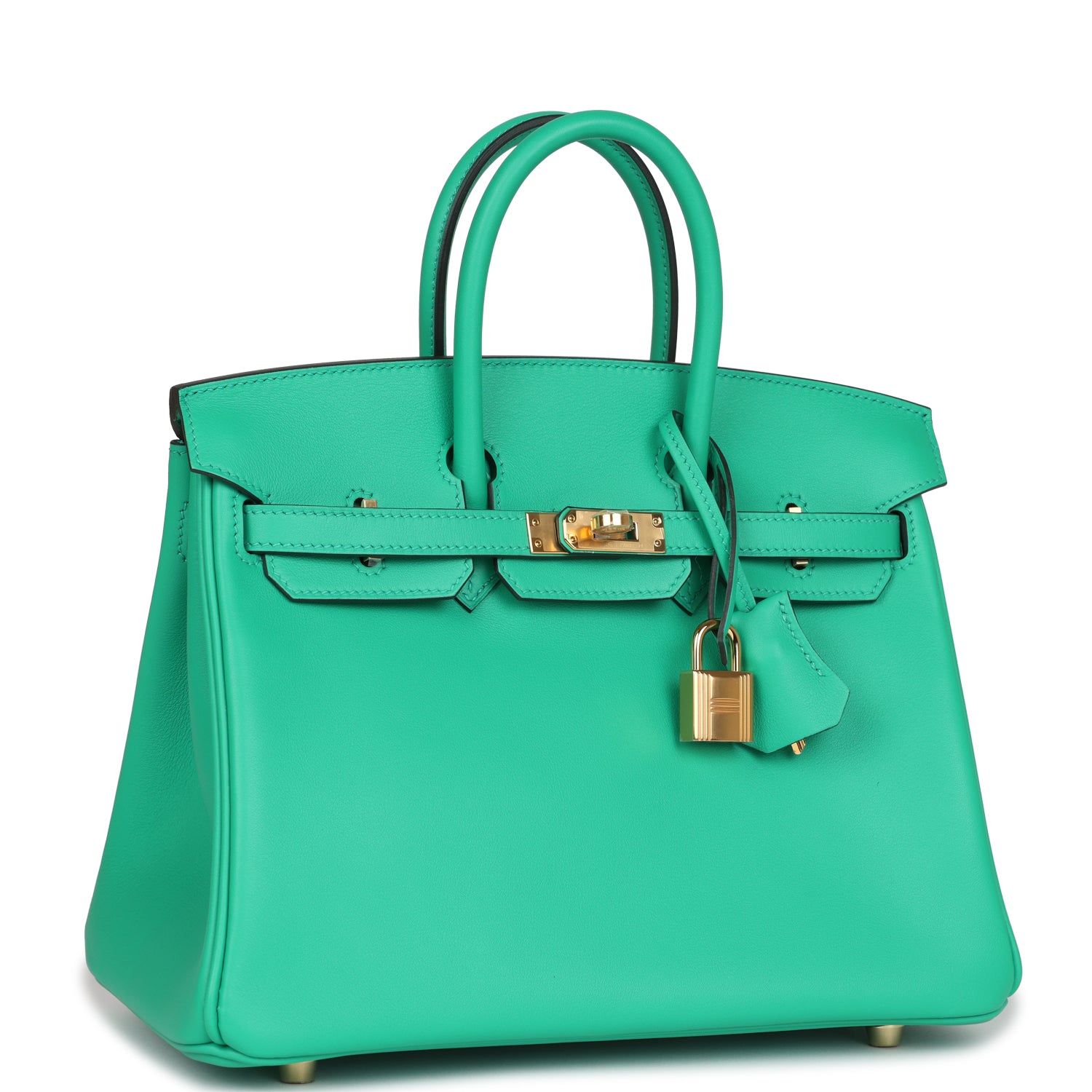 Hermes Birkin 25 Menthe Swift Gold Hardware - Image 3