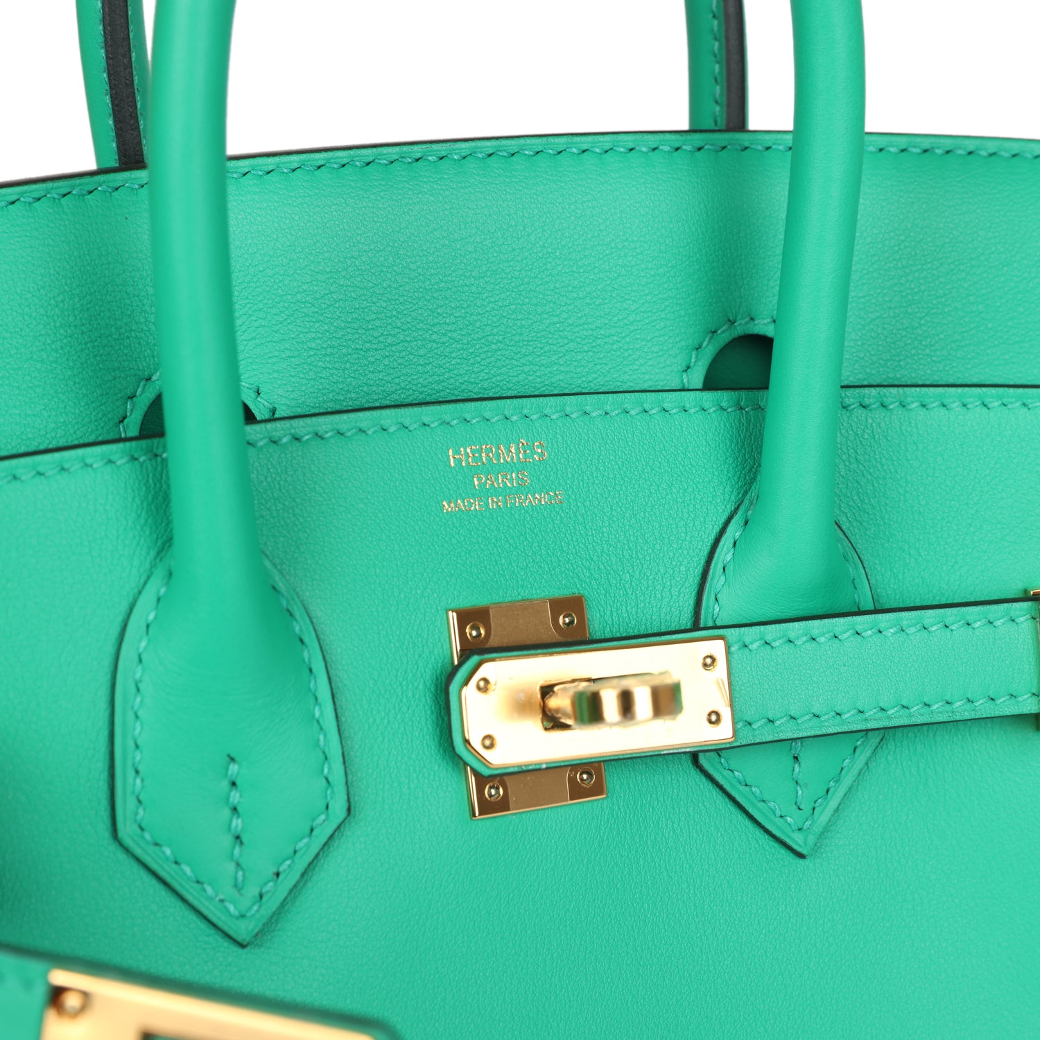 Hermes Birkin 25 Menthe Swift Gold Hardware - Image 4