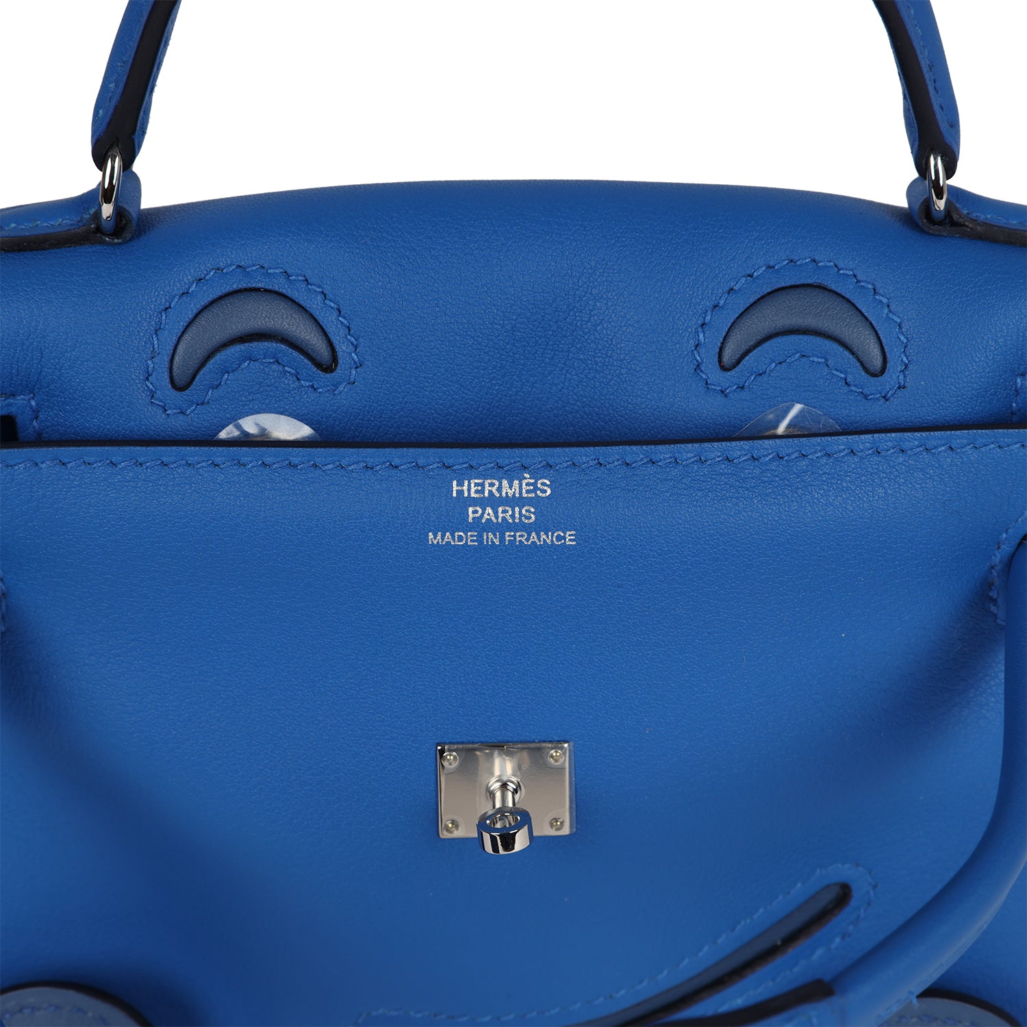 Hermes “Quelle Idolle” Kelly Doll Bleu Zellige and Bleu Agate Swift Palladium Hardware - Image 6