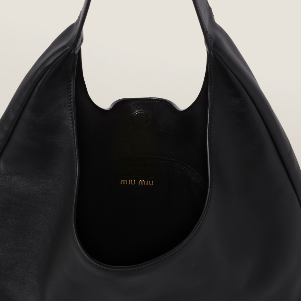 Nappa leather hobo bag