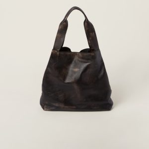 Nappa hobo bag with logo