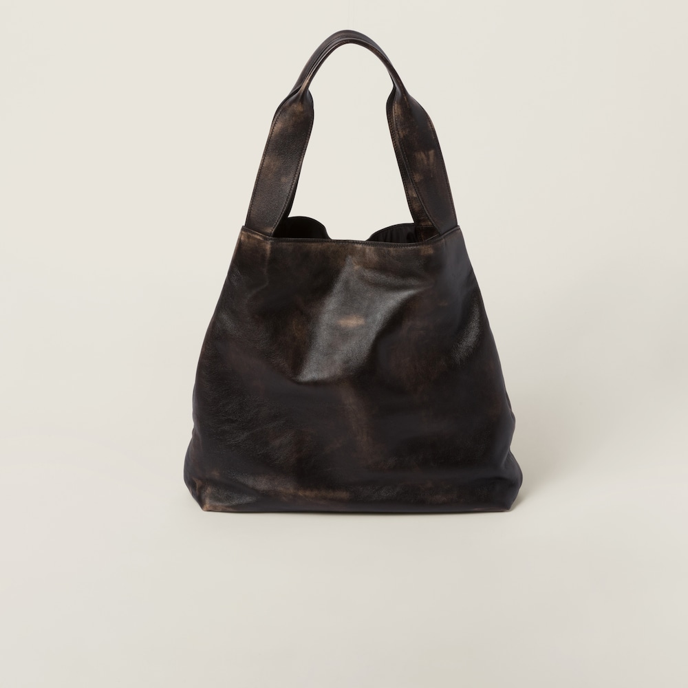 Nappa hobo bag with logo