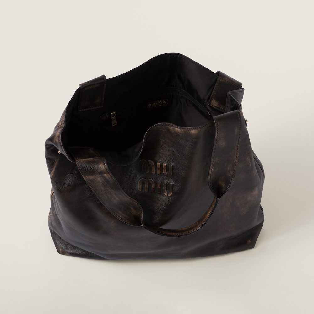 Nappa hobo bag with logo - Image 2