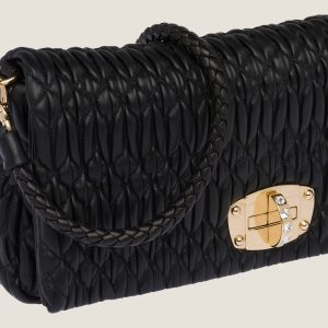 Miu Miu Iconic Crystal Cloqué Nappa leather bag