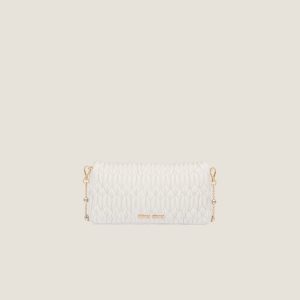 Miu Crystal Cloqué Nappa leather bag