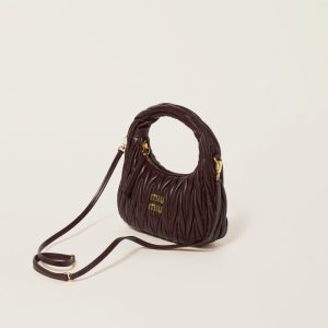 Wander matelassé nappa leather hobo bag