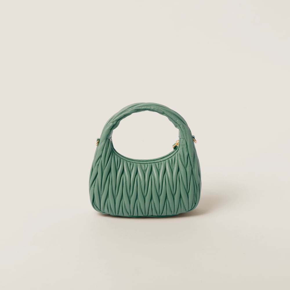 Wander matelassé nappa leather hobo bag