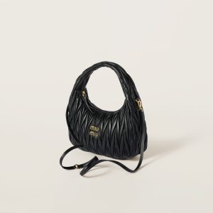 Regular wander matelassé nappa leather hobo bag