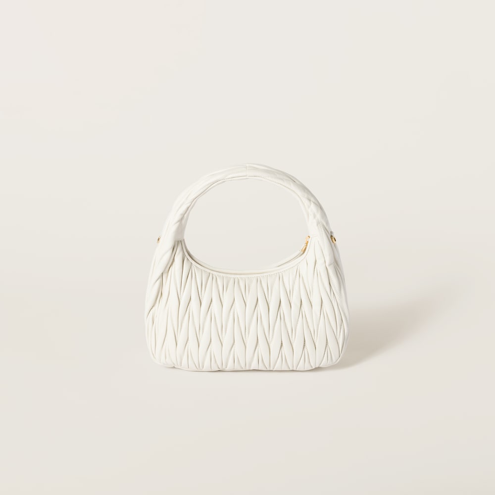 Regular wander matelassé nappa leather hobo bag