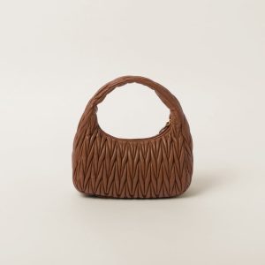 Large wander matelassé nappa leather hobo bag