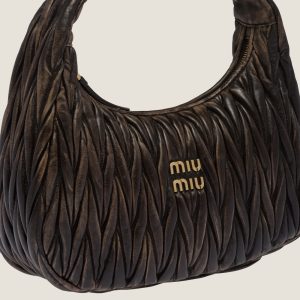 Large wander matelassé nappa leather hobo bag