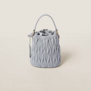 Matelassé nappa leather bucket bag