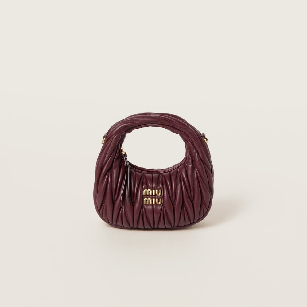 Wander matelassé nappa leather hobo mini-bag